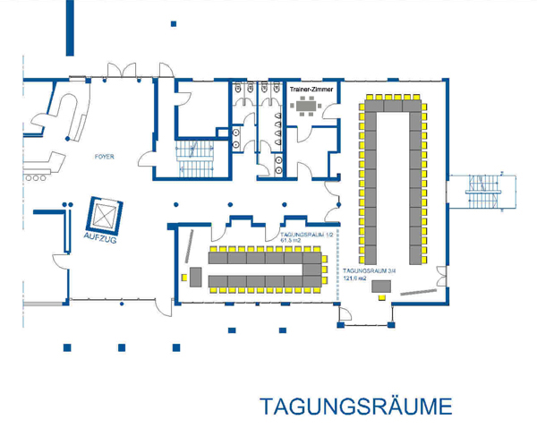 General plan of the seminar rooms in the conference hotel in Spessart